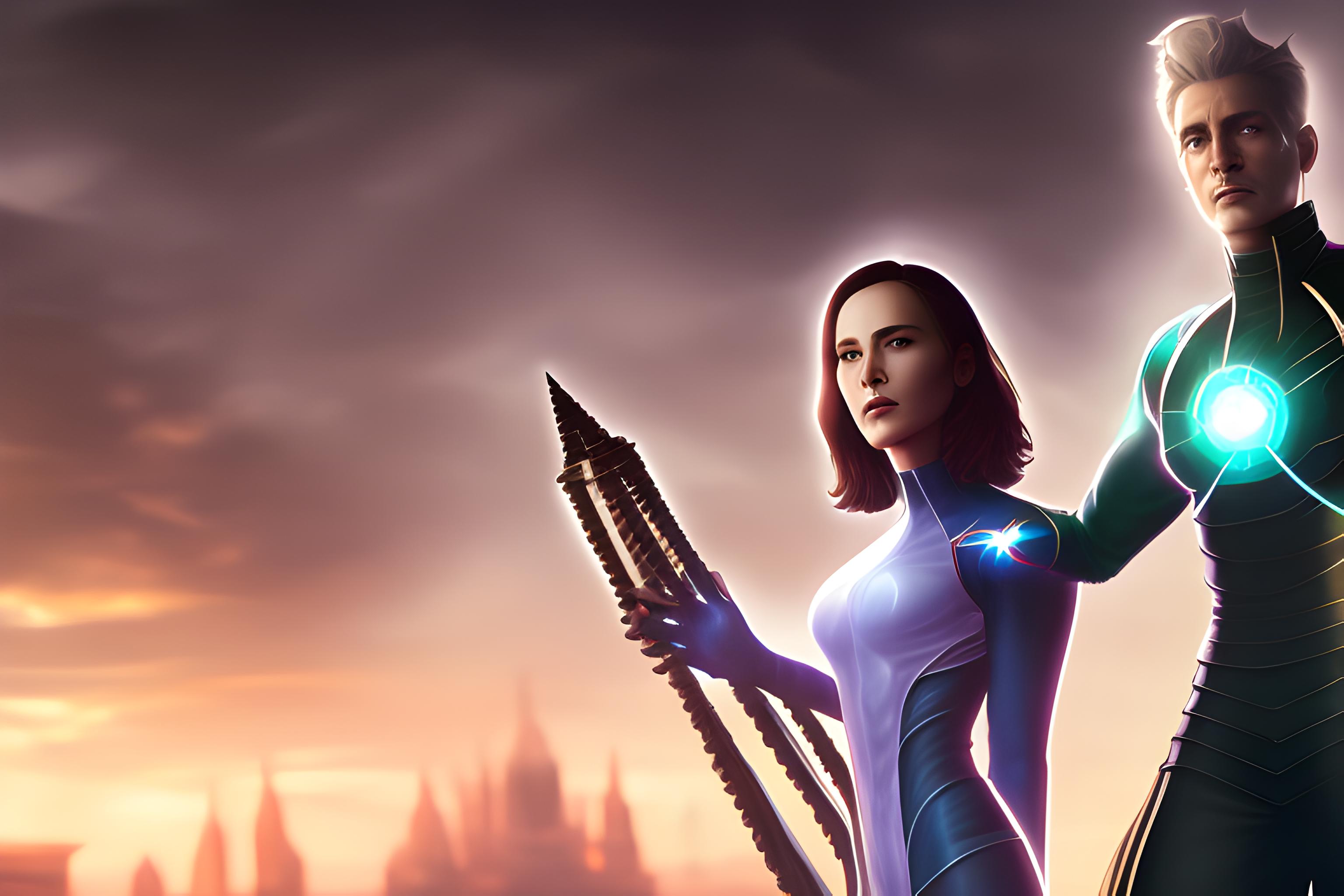 Haz un fondo con los personajes de Marvel Rivals: Hela skin monarca salvaje, Rogue skin rebelde bajo la luz estelar y White Flox skin Yoon Ji-woo: la lider